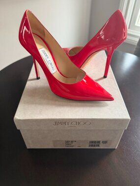 Jimmy Choo LOVE 100 Pump in Chilli Patent Leather